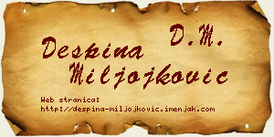 Despina Miljojković vizit kartica